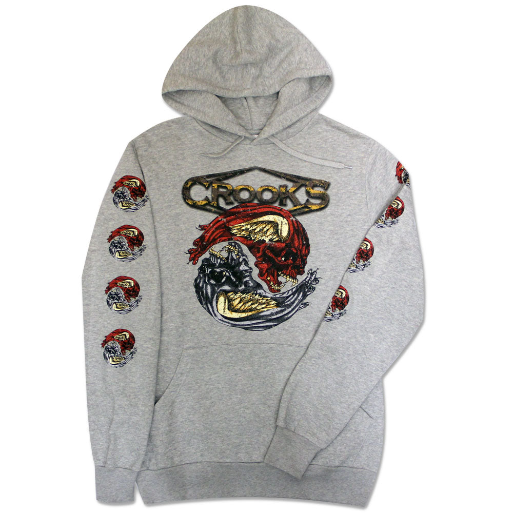 Crooks & Castles Twin Medusa Pullover Hoodie Heather Grey