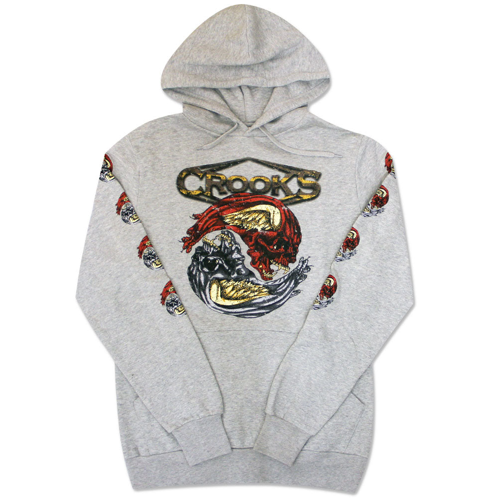 Crooks & Castles Twin Medusa Pullover Hoodie Heather Grey