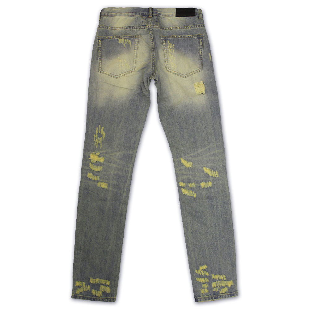 Embellish Vignale Skinny Fit Ripped Denim Jeans Light Blue