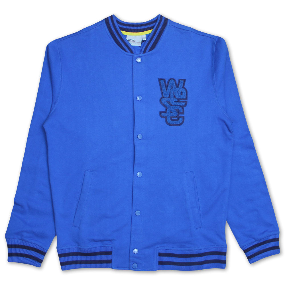 Wesc Warren Sweat Varsity Jacket Snorkel Blue