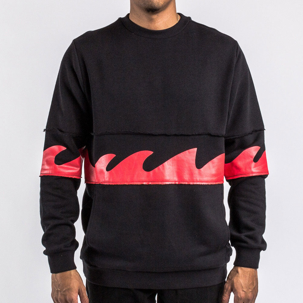 Pink Dolphin Waves Sweatshirt Black