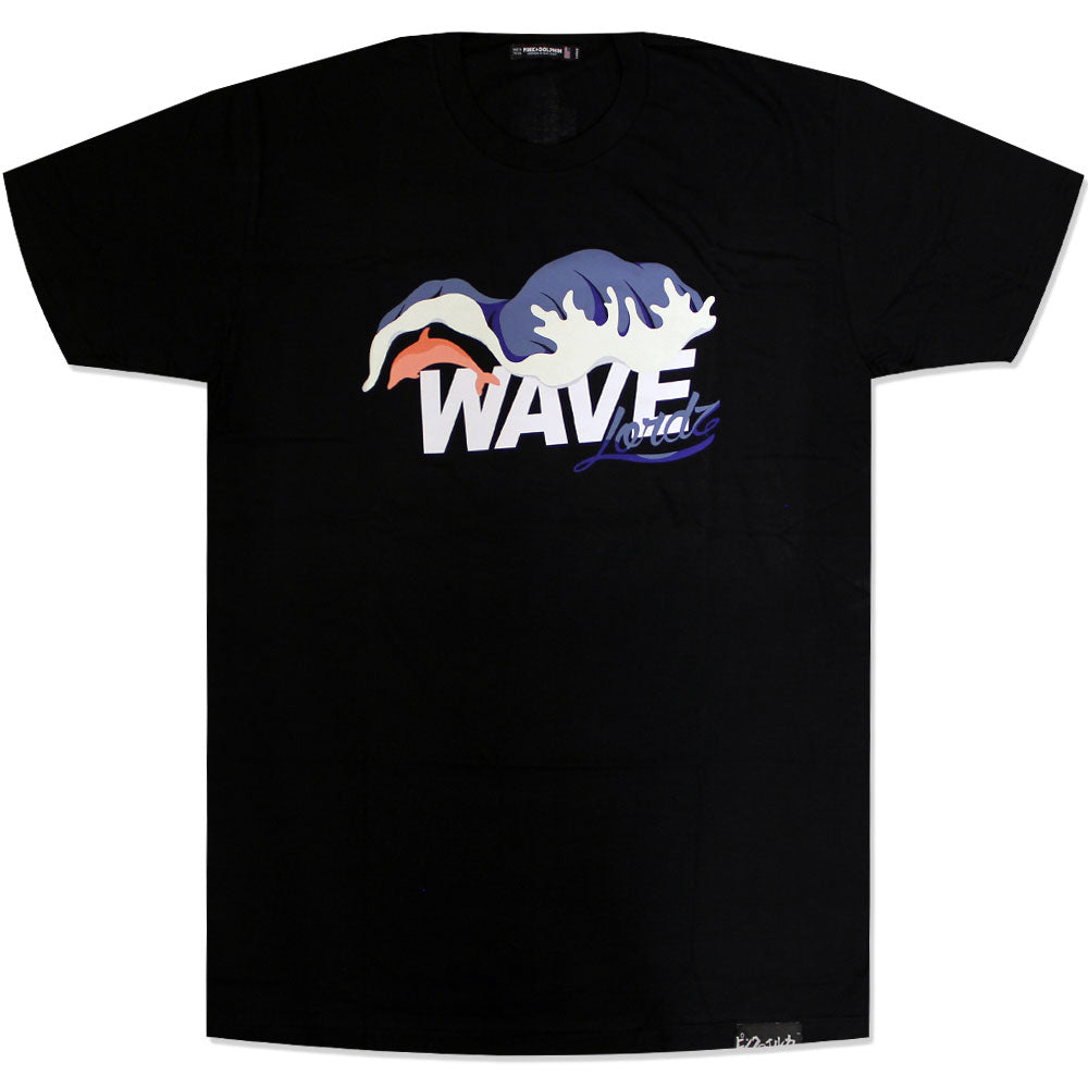 Pink Dolphin Waves Lordz T-Shirt Black