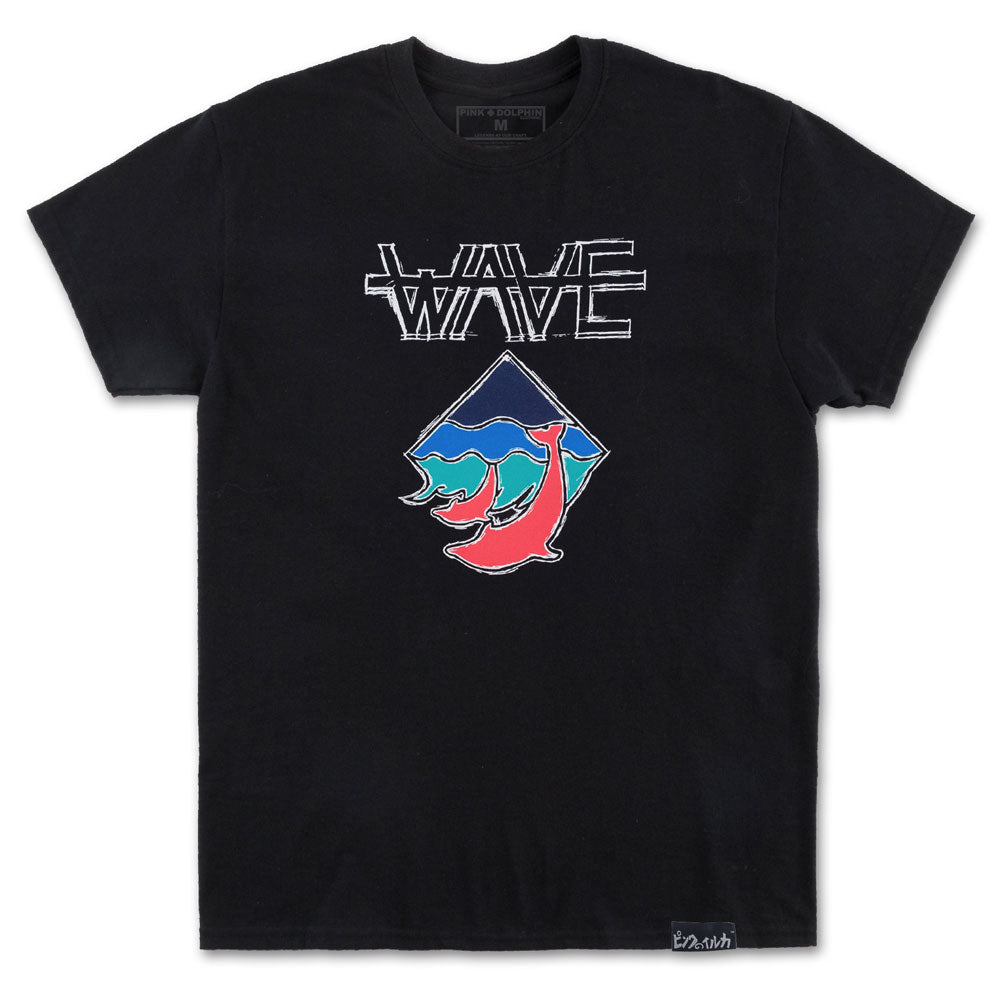 Pink Dolphin Wave T-Shirt Black