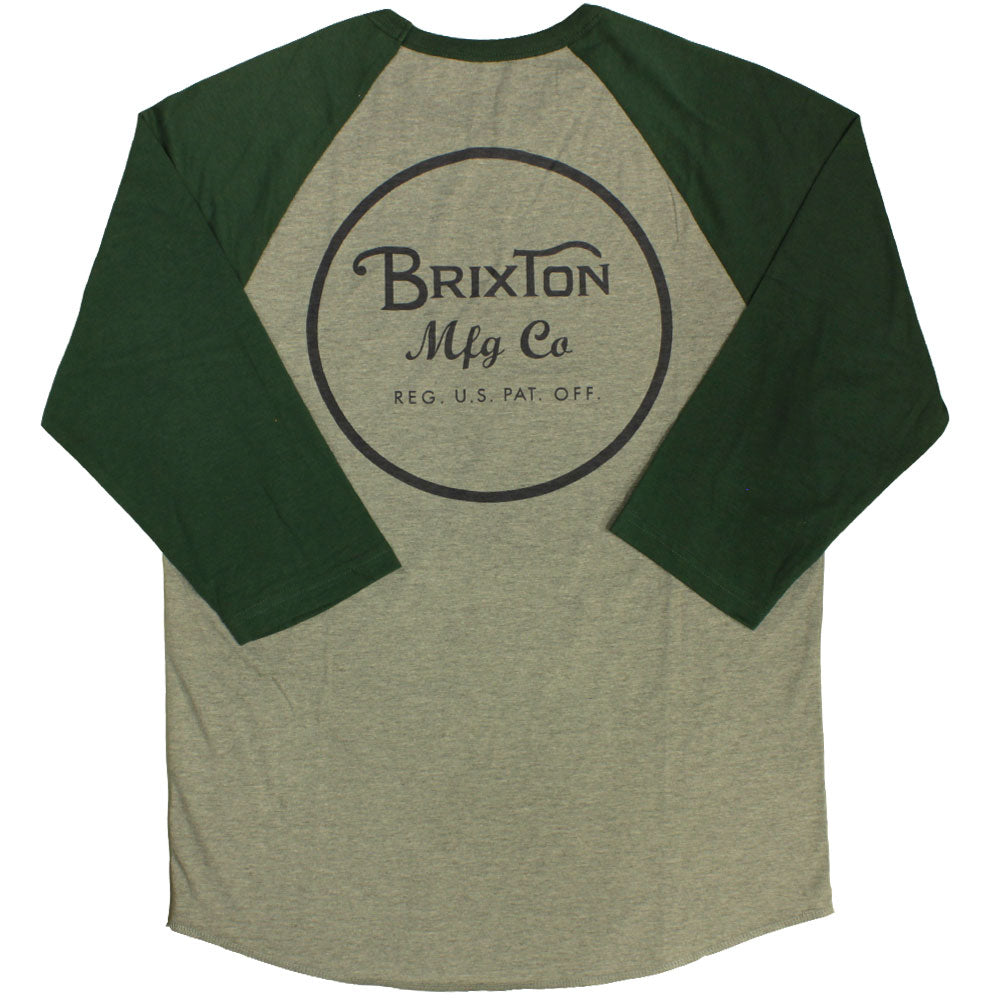 Brixton Wheeler 3/4 Sleeve Baseball T-Shirt Heather Grey