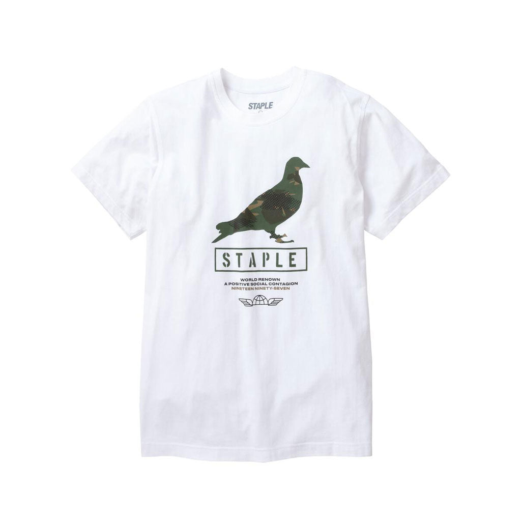 Staple Pigeon Wire Camo Pigeon T-Shirt White