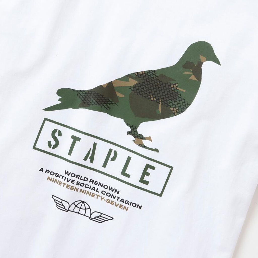 Staple Pigeon Wire Camo Pigeon T-Shirt White
